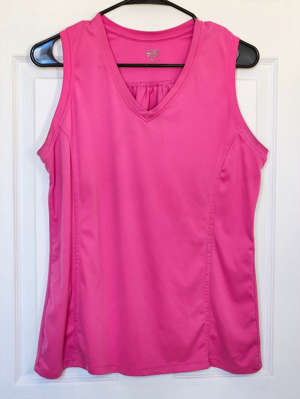 Champion Pink V-Neck Sleeveless Athletic Tank Top